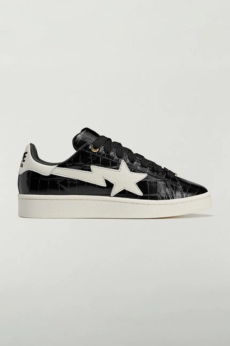 Кожаные кроссовки adidas Originals x BAPE цвет чёрный KJ8851