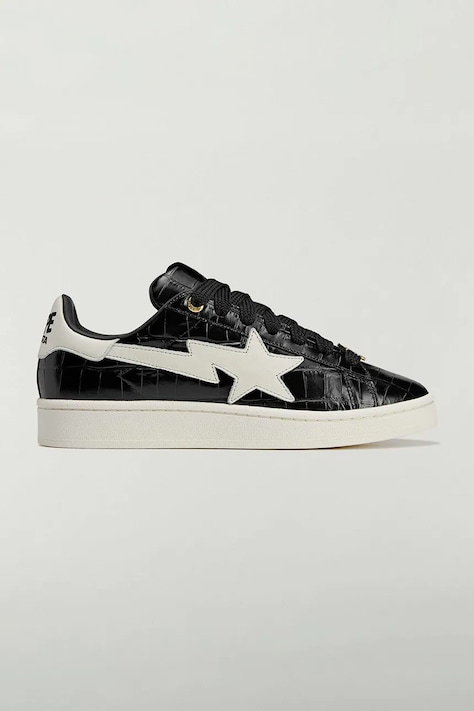 Кожаные кроссовки adidas Originals x BAPE цвет чёрный KJ8851