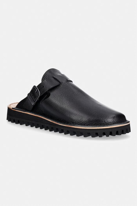 Fracap klapki skórzane Mules Nero czarne S100
