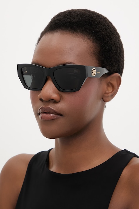 Burberry okulary przeciwsłoneczne kocie oczy damskie czarne 0BE4492