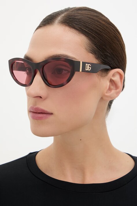 Dolce & Gabbana okulary przeciwsłoneczne kocie oczy damskie różowe 0DG6207