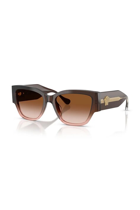 Versace okulary przeciwsłoneczne kocie oczy damskie brązowe 0VE4509U