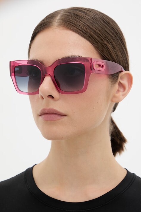 Furla okulary przeciwsłoneczne kocie oczy damskie różowe WD00186