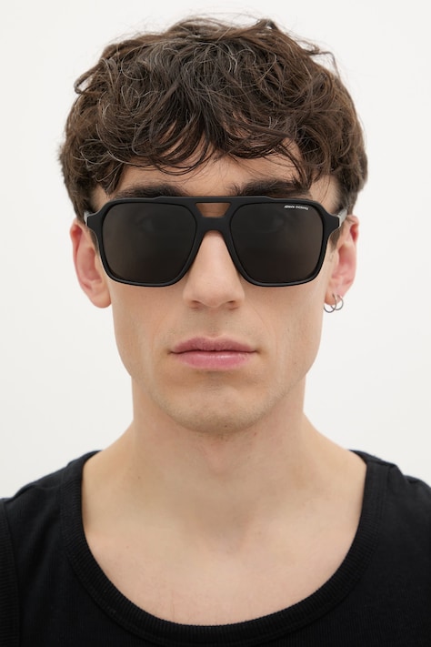 Armani Exchange okulary przeciwsłoneczne pilotki męskie czarne 0AX4166SU