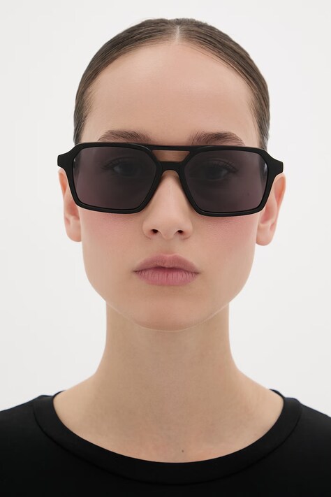 MM6 Maison Margiela сонцезахисні окуляри LUNETTES 7 NOIR — фото 7