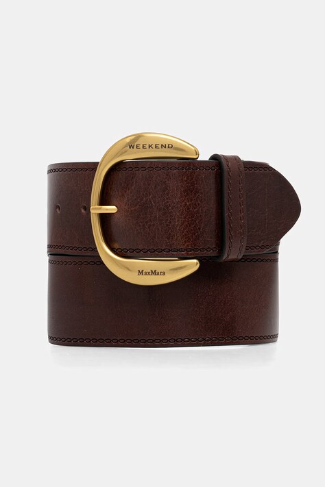 Weekend Max Mara pasek skórzany ALACCATO damski kolor brązowy 2615501064600