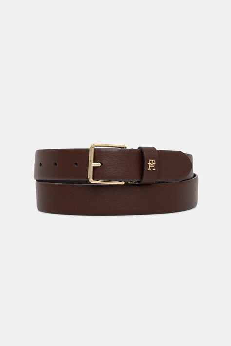 Tommy Hilfiger pasek skórzany damski kolor brązowy AW0AW18251