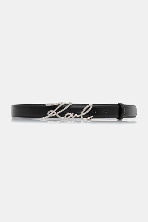 Karl Lagerfeld pasek skórzany K/SIGNATURE damski kolor czarny B1W33101