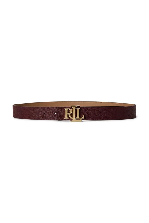 Lauren Ralph Lauren Pasek dwustronny damski skórzany bordowy 412P06812