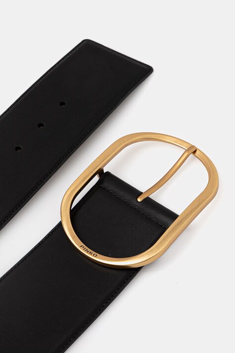 Pinko pasek skórzany damski kolor czarny 106410 A0F1