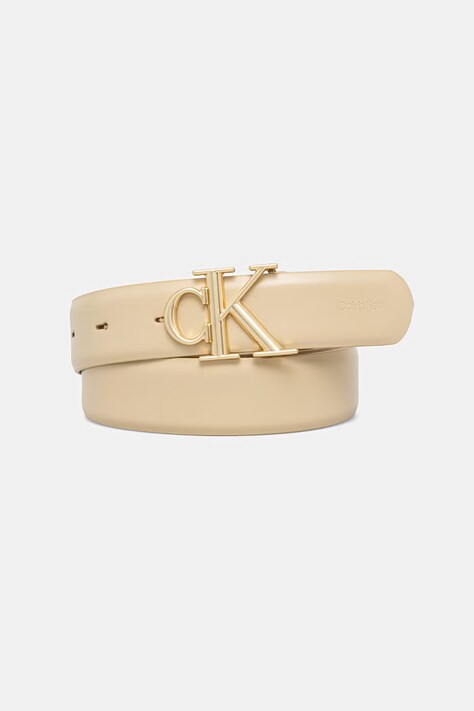 Calvin Klein pasek damski skórzany beżowy LV04F7074G