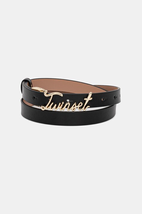 Twinset pasek dwustronny damski kolor czarny 261TA4160