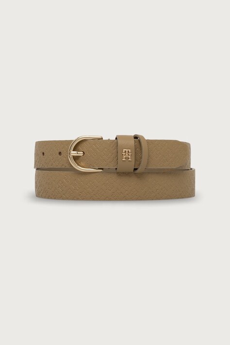 Tommy Hilfiger pasek damski skórzany beżowy AW0AW18856