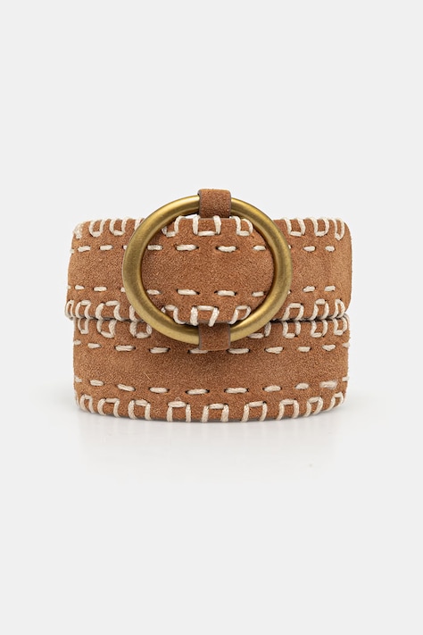 Sessun pasek damski zamszowy brązowy 26216004