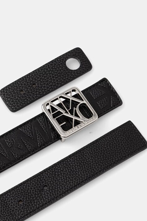 Armani Exchange двосторонній ремінь жіночий зі штучної шкіри — SS26-PAD09G, чорний — фото 2