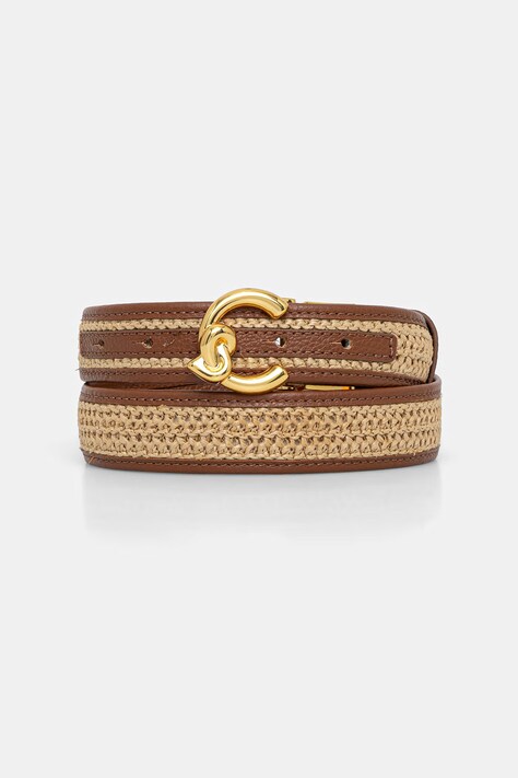 Coccinelle pasek damski skórzany beżowy E3 UOR 11 06 01