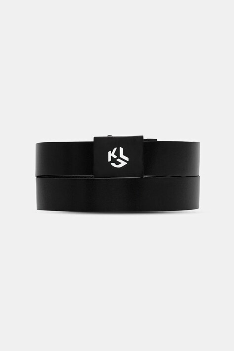 Karl Lagerfeld Jeans pasek skórzany dwustronny męski kolor czarny B1M33107