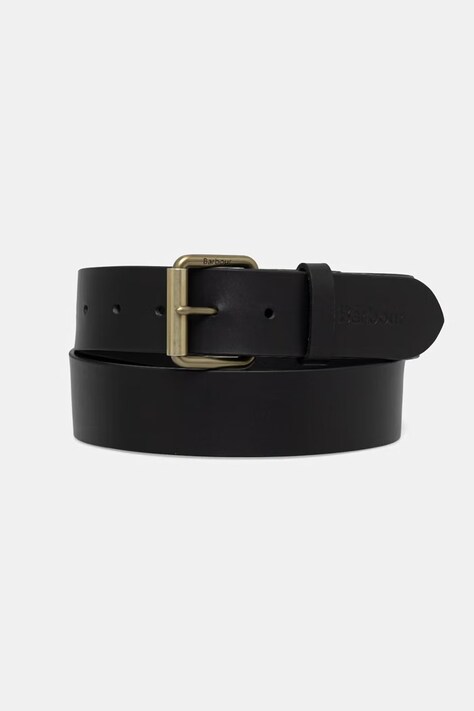 Barbour pasek męski skórzany czarny MAC0351