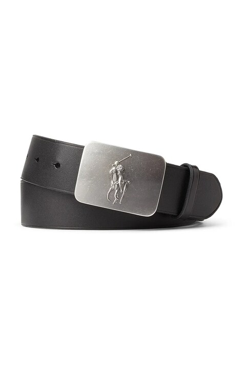 Polo Ralph Lauren Pasek męski skórzany czarny 405761965