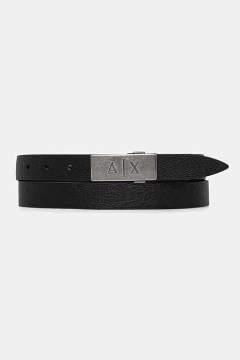 Armani Exchange ремінь чоловічий шкіряний чорний XM002837 AF22856
