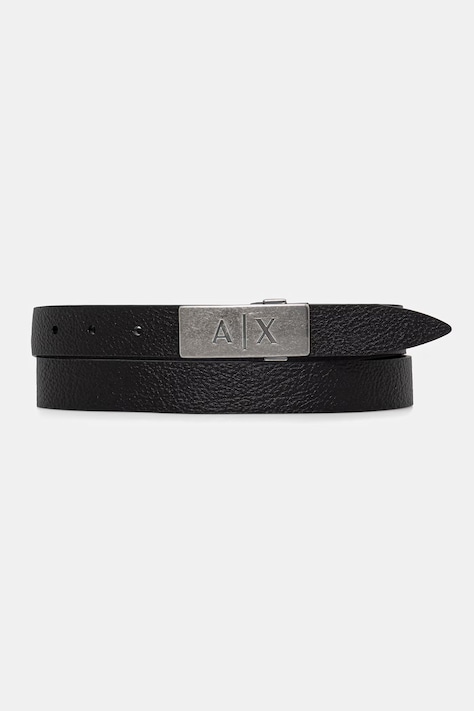 Armani Exchange ремінь чоловічий шкіряний чорний XM002837 AF22856