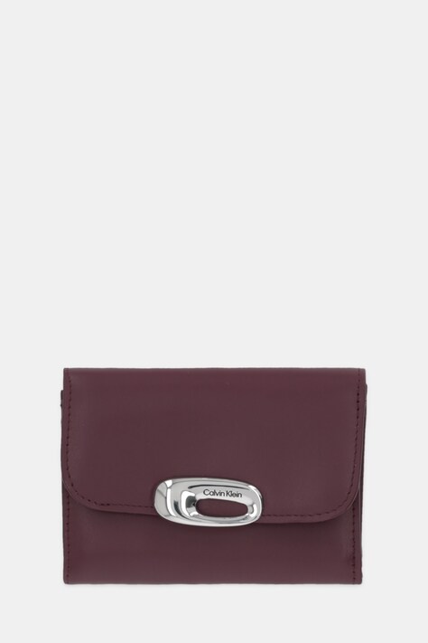 Calvin Klein portfel skórzany damski kolor bordowy LV04F1116G
