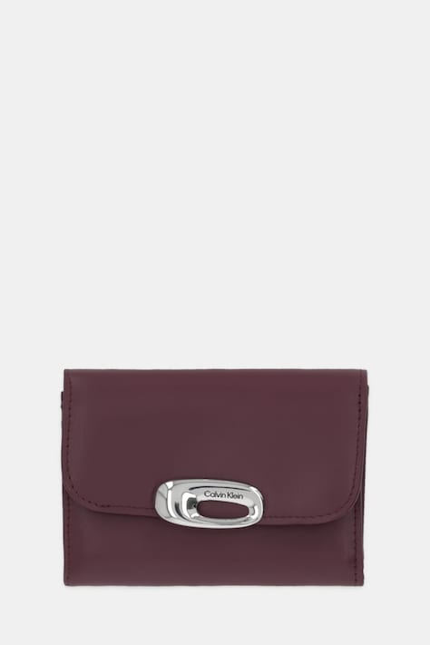 Calvin Klein portfel skórzany damski kolor bordowy LV04F1116G