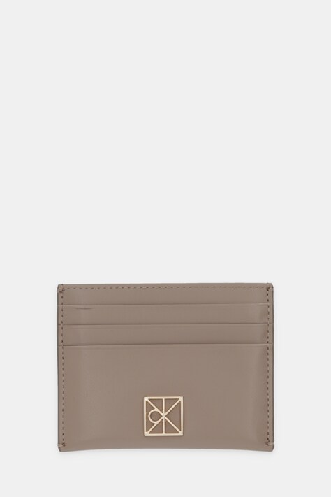 Calvin Klein etui na karty skórzane kolor beżowy LV04F3317G