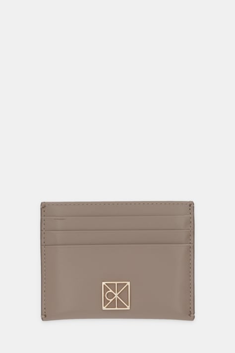 Calvin Klein etui na karty skórzane kolor beżowy LV04F3317G