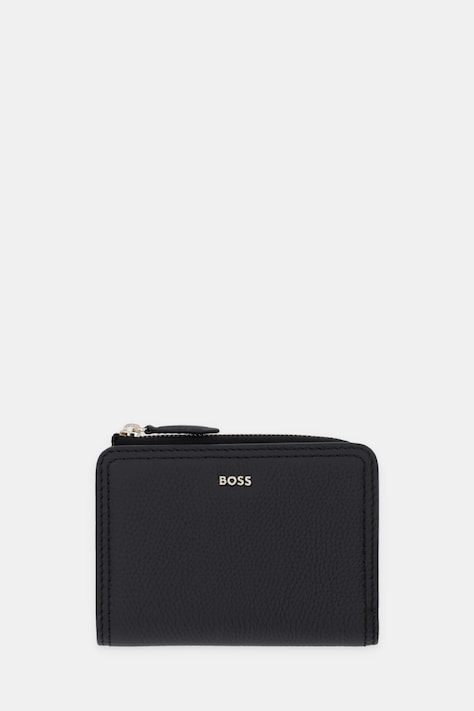 Kožená peněženka BOSS Lenah Small Wallet dámská, černá barva, 50558032
