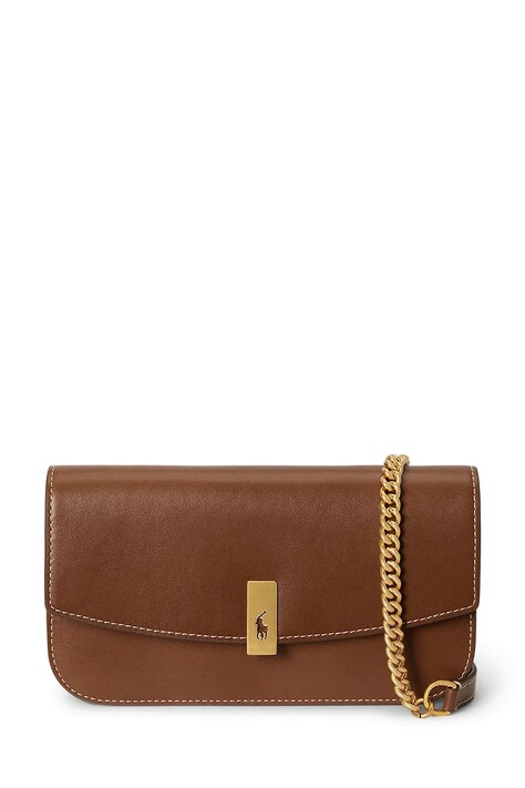 Polo Ralph Lauren portfel skórzany damski kolor brązowy 427P04993