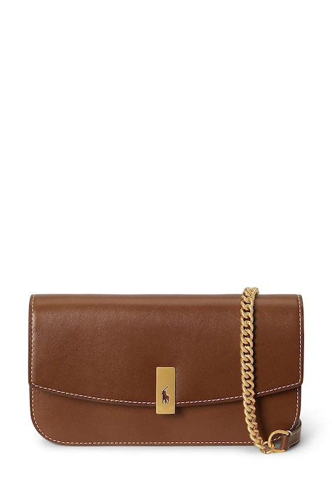 Polo Ralph Lauren portfel skórzany damski kolor brązowy 427P04993