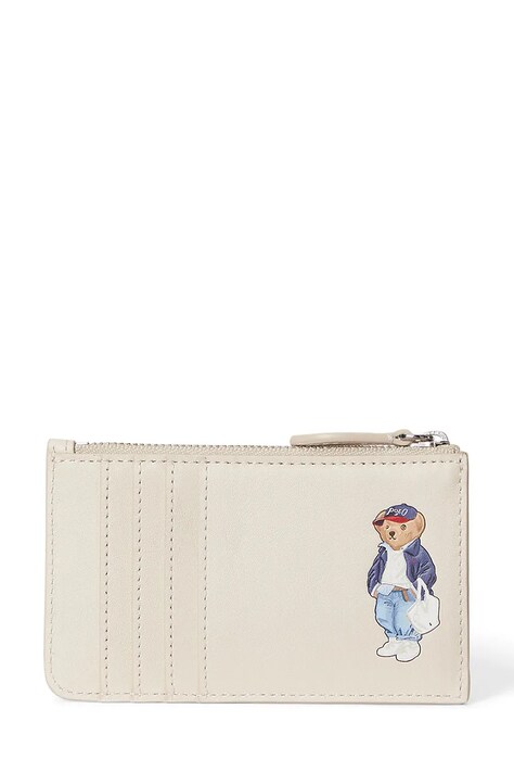 Polo Ralph Lauren portfel skórzany damski kolor beżowy 427P05788