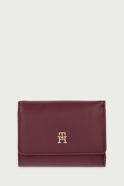 Tommy Hilfiger Portfel damski z imitacji skóry bordowy AW0AW18129