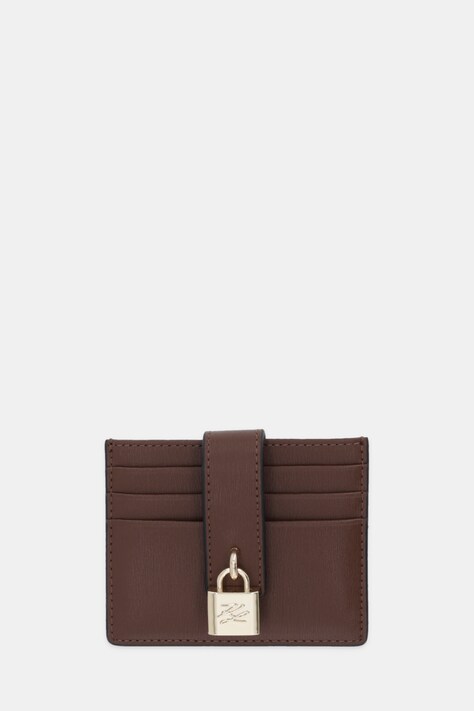 Karl Lagerfeld etui na karty skórzane K/AUTOGRAPH kolor brązowy B1W32025