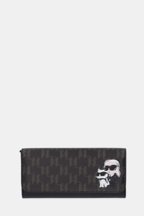 Karl Lagerfeld portfel IKON MONOGRAM damski kolor brązowy B1W32015