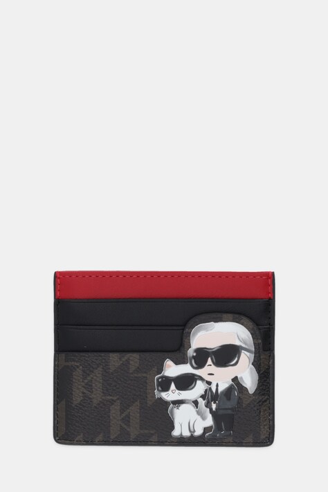 Karl Lagerfeld etui na karty IKON MONOGRAM kolor brązowy B1W32018