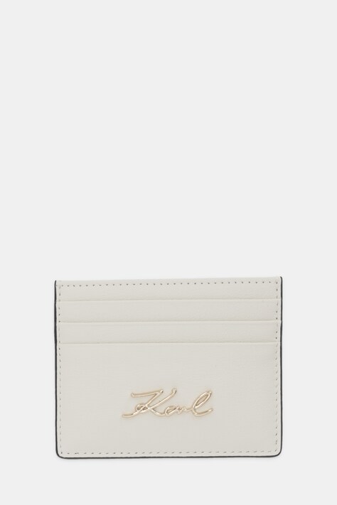 Karl Lagerfeld etui na karty skórzane K/SIGNATURE kolor biały B1W32034