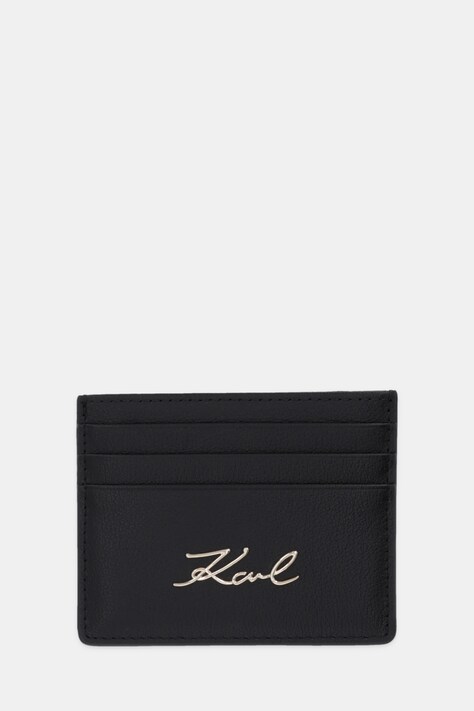 Karl Lagerfeld etui na karty skórzane K/SIGNATURE kolor czarny B1W32034
