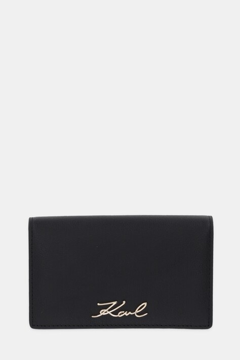 Karl Lagerfeld portfel skórzany K/SIGNATURE damski kolor czarny B1W32035