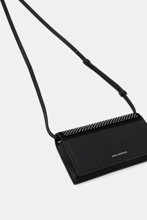 Шкіряна сумочка Karl Lagerfeld K/AUTOGRAPH — SS26-PFD01L, чорний — фото 3