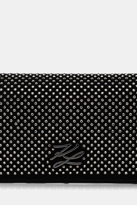 Шкіряна сумочка Karl Lagerfeld K/AUTOGRAPH — SS26-PFD01L, чорний — фото 4