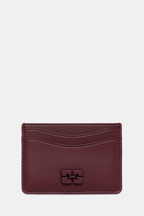 GANNI etui na karty B3010087 kolor bordowy B3010087