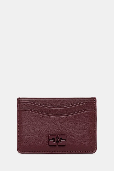 GANNI etui na karty B3010087 kolor bordowy B3010087