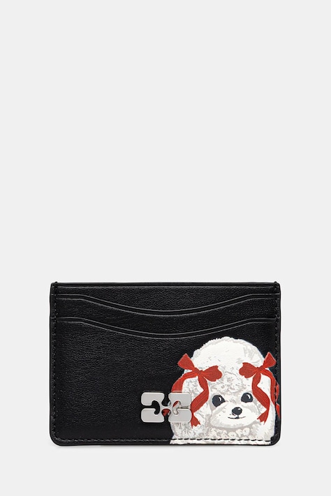 GANNI etui na karty B3010118 kolor czarny B3010118