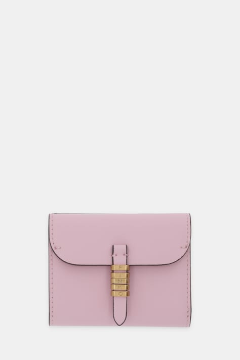 Pinko portfel skórzany damski kolor różowy 106189 A0QO