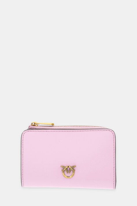 Pinko portfel skórzany damski kolor różowy 106206 A0F1