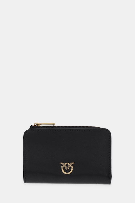 Pinko portfel skórzany damski kolor czarny 106206 A0F1