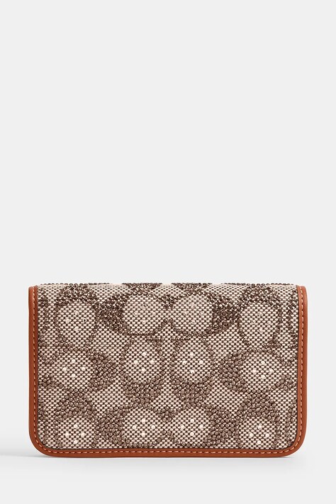 Coach portfel skórzany damski kolor brązowy CCD16