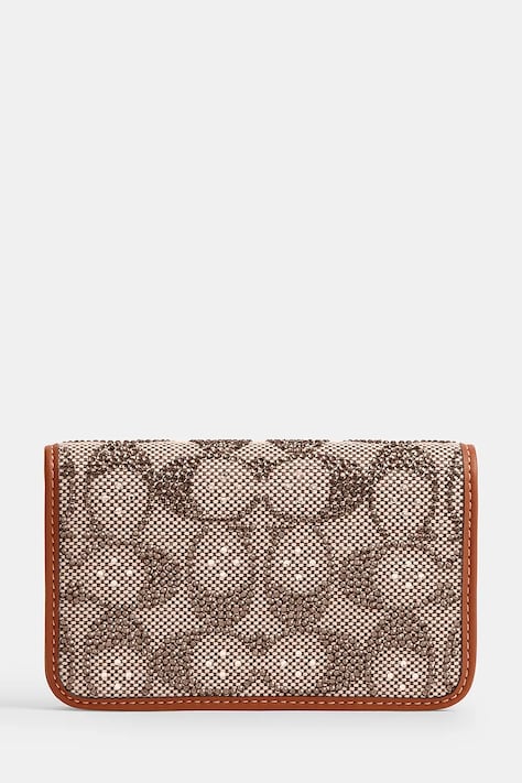 Coach portfel skórzany damski kolor brązowy CCD16